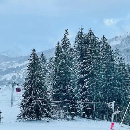 Studio Ski Aux Pieds Vue Superbe Sur Les Pistes Les Gets Exterior photo